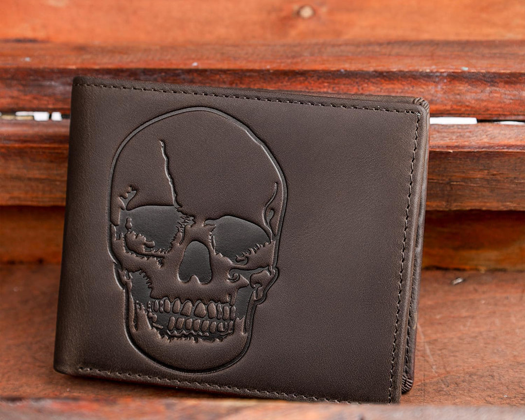 DK86 Billetera plegable de piel auténtica para hombre, bloqueo RFID...