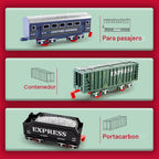 deAO Juego de tren eléctrico con luz para tren de tren infantil