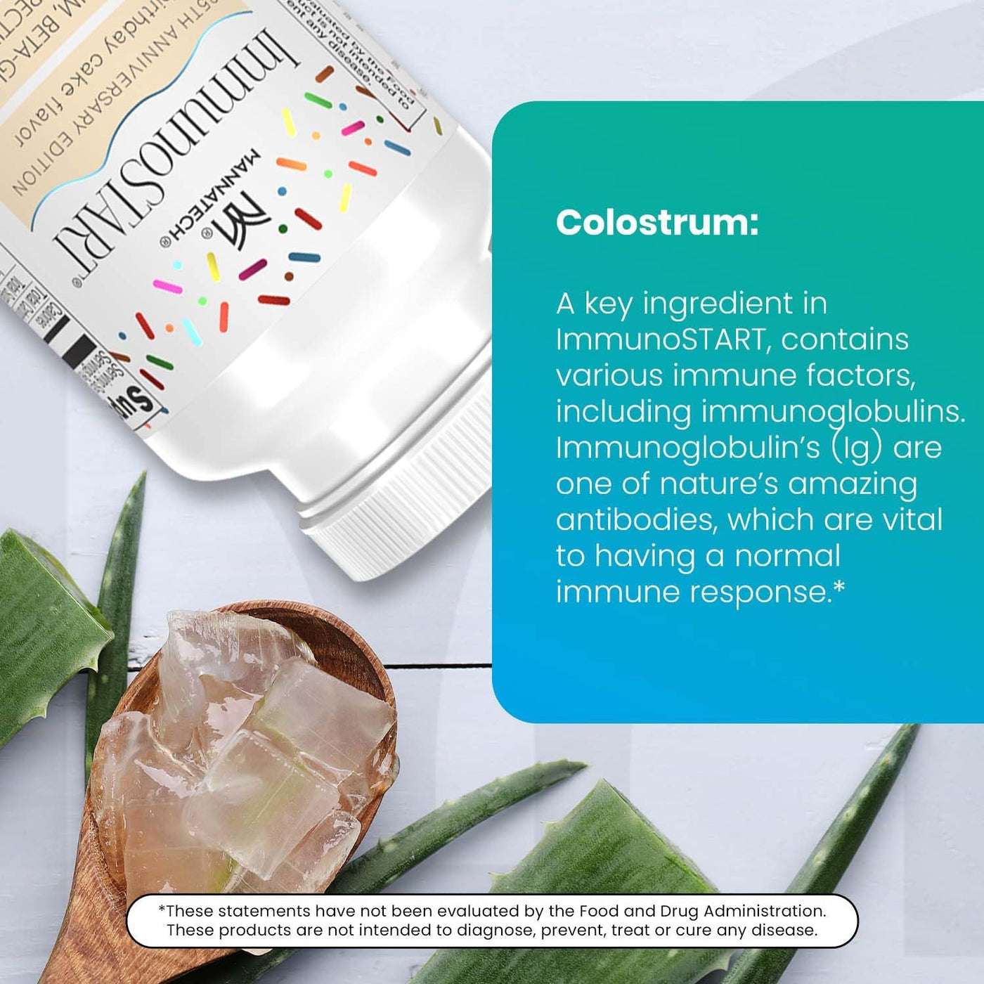 Mannatech - ImmunoSTART - Sabor Pastel de Cumpleaños - Calostro, Be...