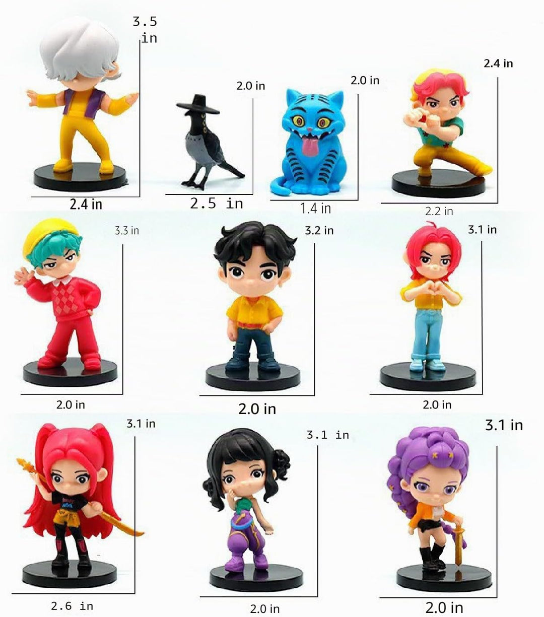 KDWER 10 figuras de dibujos animados, linda figura coleccionable, r...