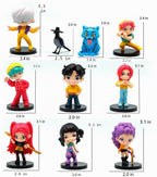 KDWER 10 figuras de dibujos animados, linda figura coleccionable