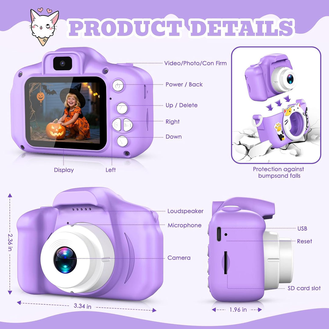 Cámara para niños DITUPAN para niñas y niños, cámara digital para n...