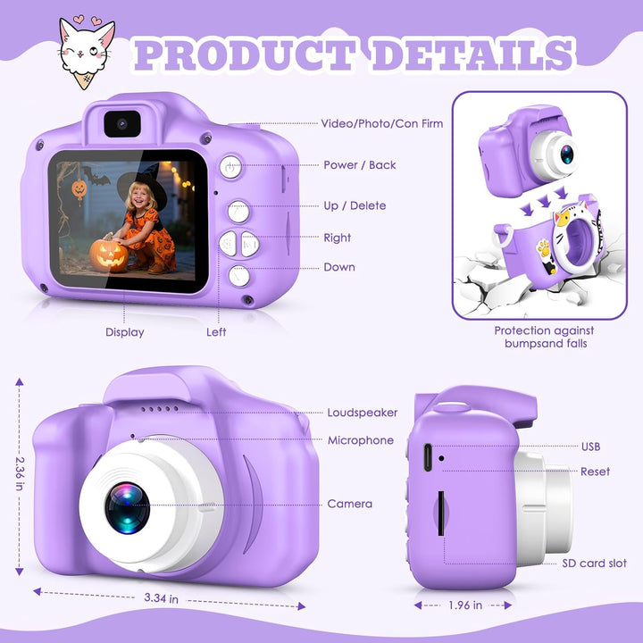 Cámara para niños DITUPAN para niñas y niños, cámara digital para n...