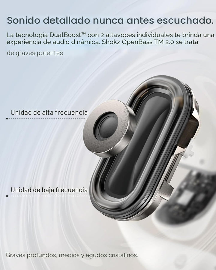 SHOKZ Nuevos auriculares OpenFit 2+ de oreja abierta, compatibles c...