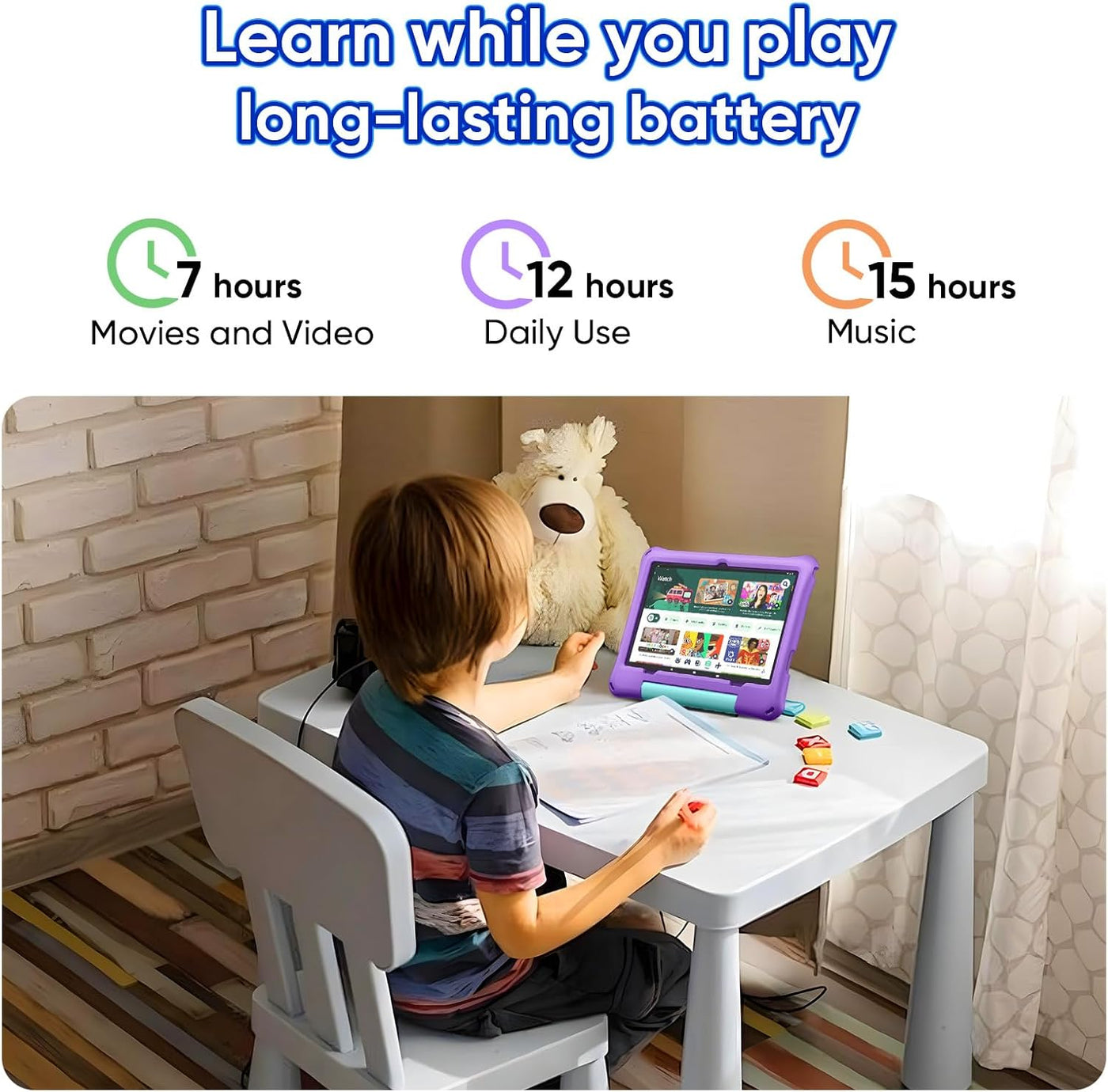 Tablet infantil de 10 pulgadas, tableta Android 16 para niños, proc...
