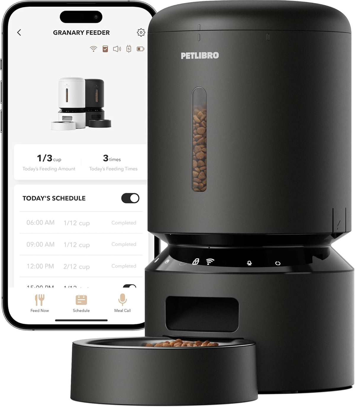 PETLIBRO Comedero automático para gatos, dispensador automático de alimentos para perros con WiFi 5G con preservación de frescura, comedero para mascotas con temporizador de 5 litros con sensor de