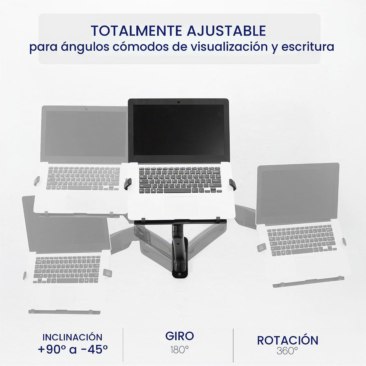 VIVO Soporte de pared para laptop con brazo neumático extensible aj...
