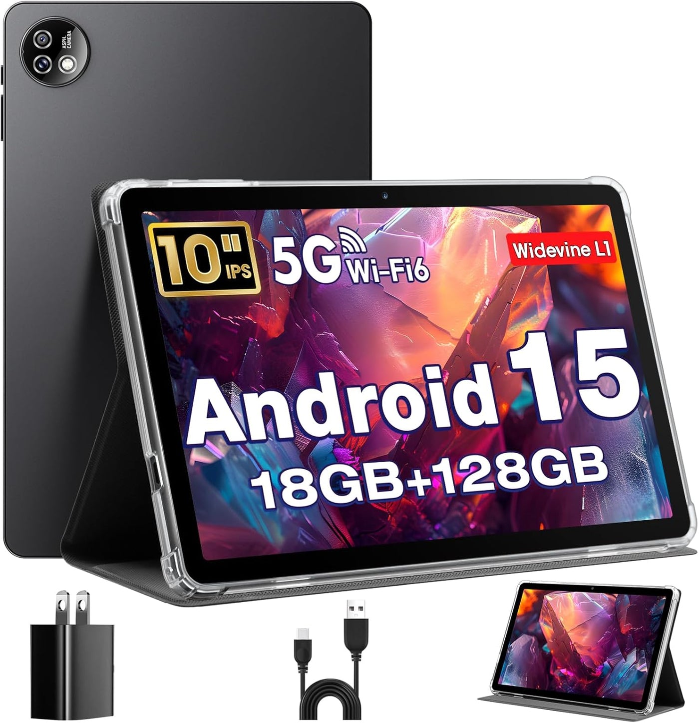 MENTUME Tablet de 10 pulgadas, tabletas para juegos Android 15, Oct...