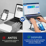 Soporte ergonómico 2 en 1 para teléfono portátil para escritorio, e...