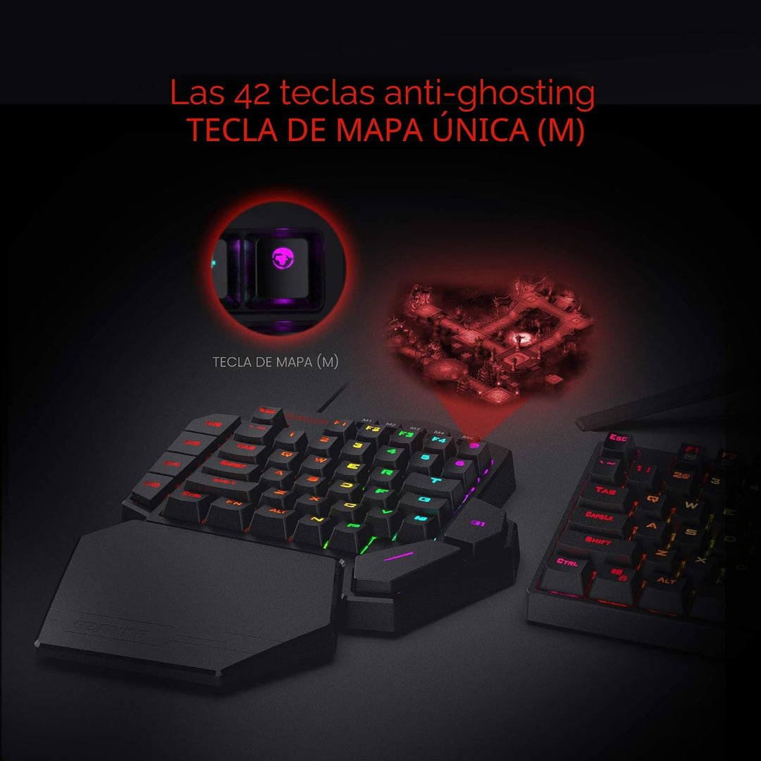 Redragon K585 DITI Teclado mecánico RGB con una sola mano con cable...