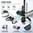 Soporte PS5/Slim/Pro para disco y consola digital, Negro & blanco