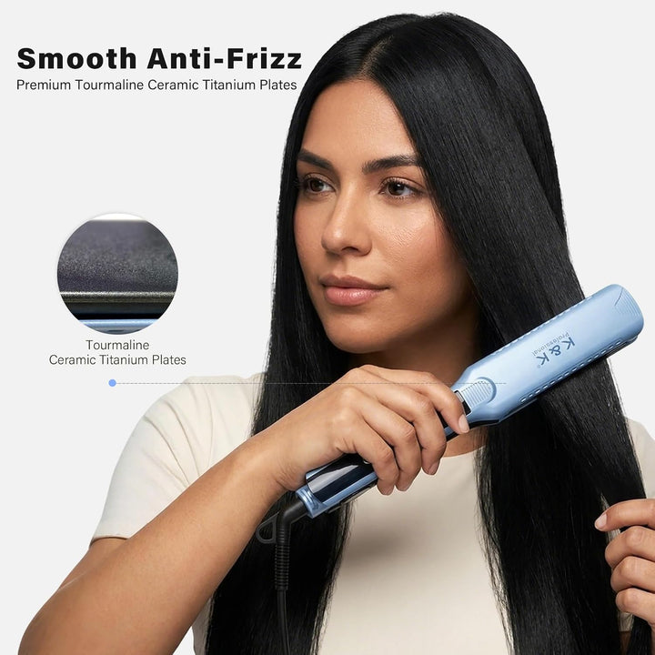 K&amp;K Plancha de pelo 2.0, innovador diseño flotante antiquemadur...