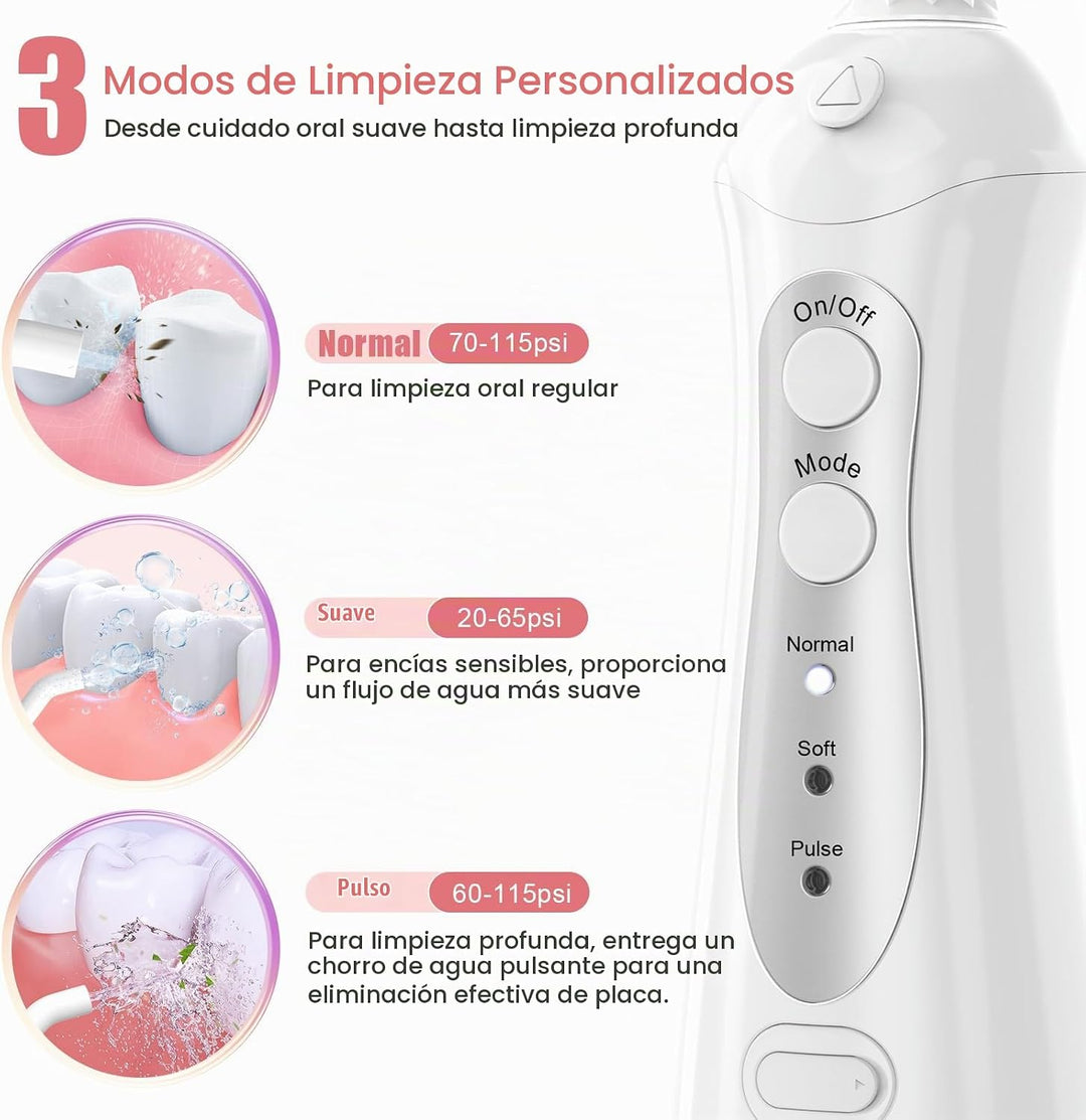 Nicefeel - Hilo dental de agua recargable con carga rápida, limpiad...