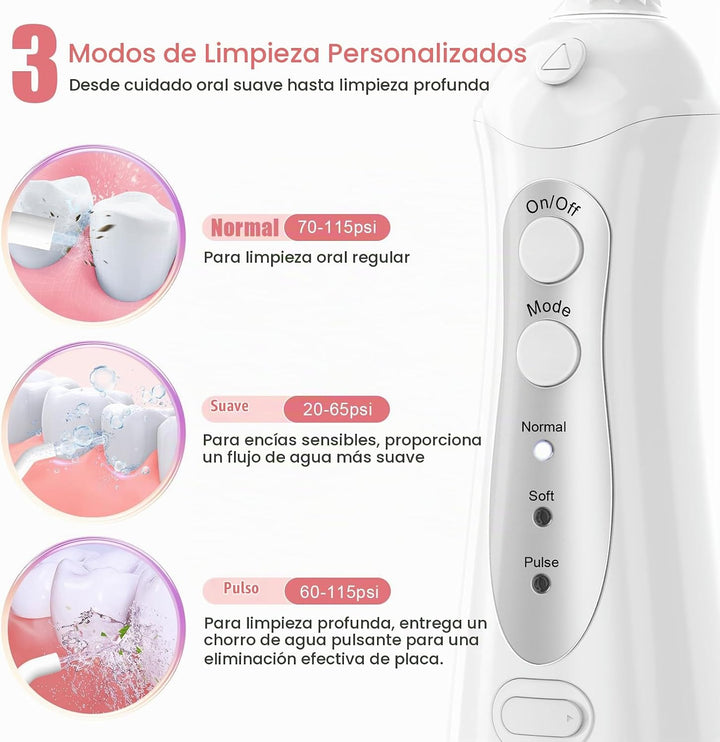 Nicefeel - Hilo dental de agua recargable con carga rápida, limpiad...