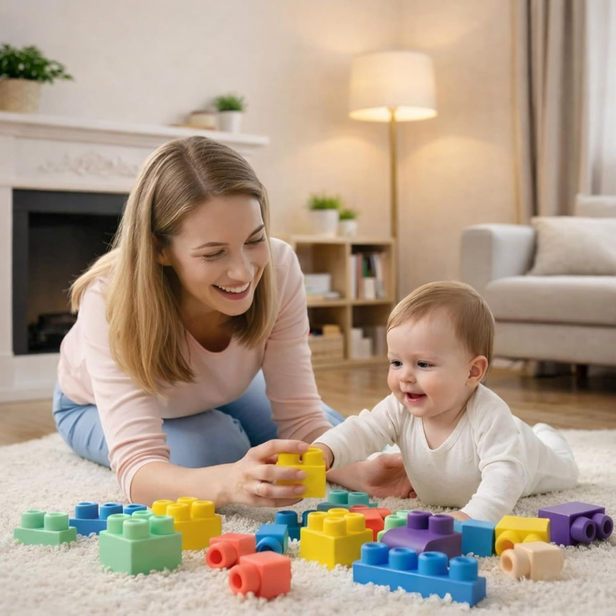 Bloques de construcción suaves para niños pequeños, 40 unidades de