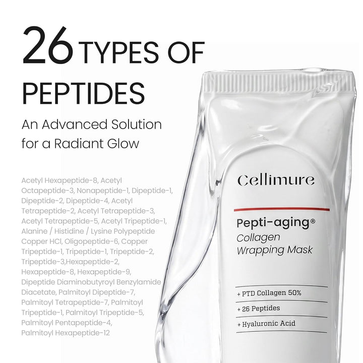 Cellimure Pepti-aging - Máscara de envoltura de gel de colágeno \u2...