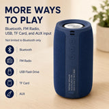 Altavoz Bluetooth Musibaby M68, 12W, IPX5, FM, USB AUX, Azul Oscuro...