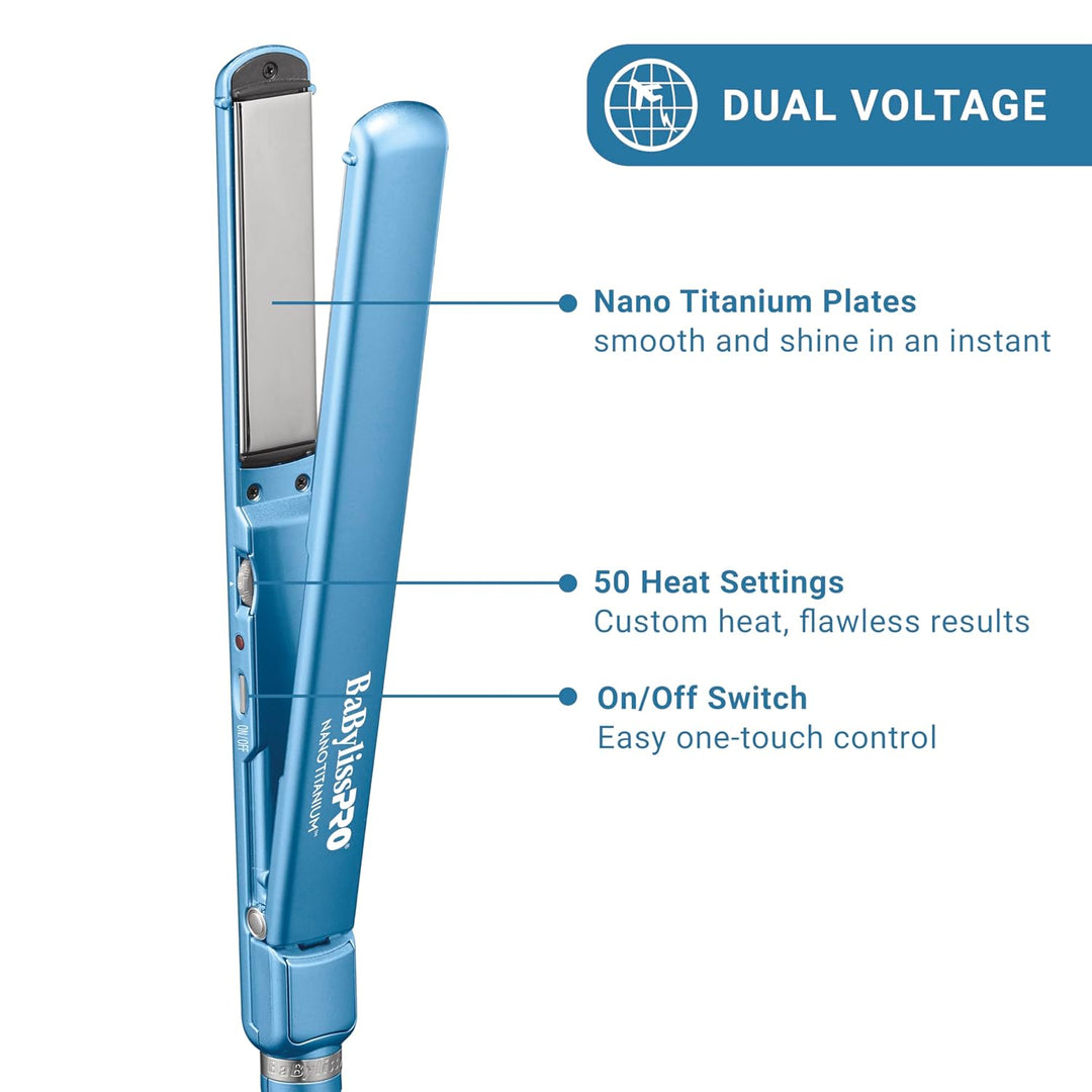 BaBylissPRO 1" Ultra Thin Flat Iron, Hair Straightener, Shorter...