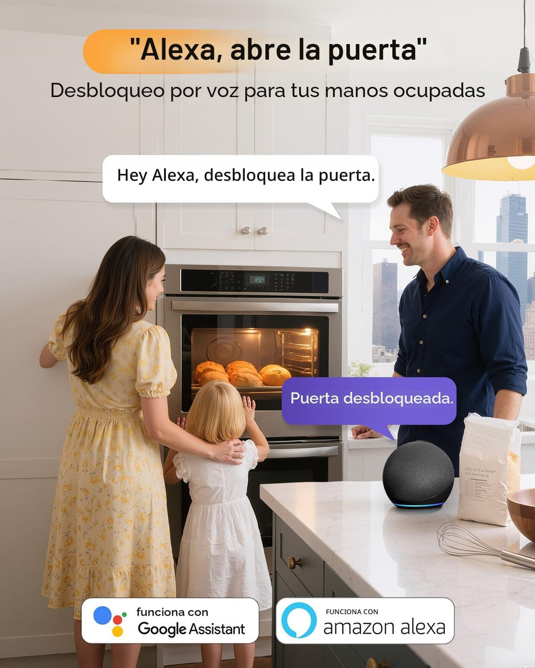 Philips Cerradura inteligente WiFi con juego de manijas de puerta d...