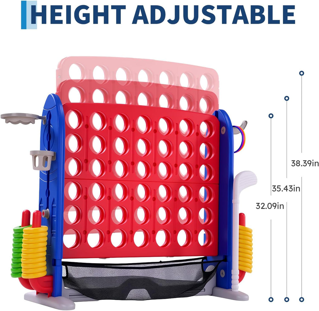 Juego gigante 4 en una fila, altura ajustable al aire libre conecta cuatro