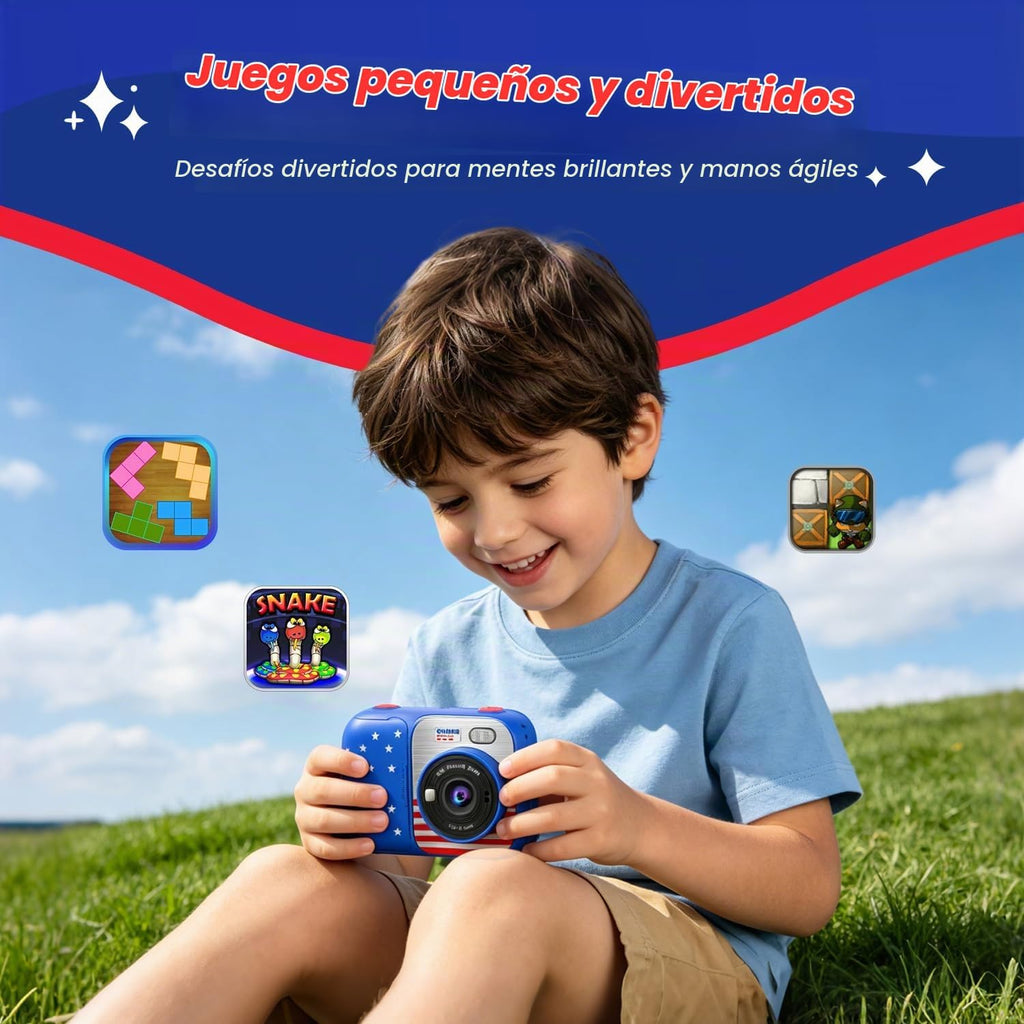 Cámara de impresión instantánea para niños con 5 rollos de papel de impresión, cámara HD 1080P, cámara portátil recargable para selfies, regalos de cumpleaños de Navidad, juguetes para niños y niñas