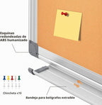 Tablero magnético de corcho de borrado en seco para pared con accesorios