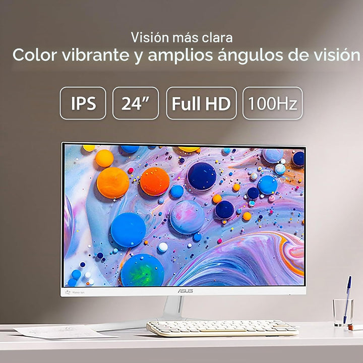 ASUS 24\u201D (23.8 pulgadas visibles) Monitor con cuidado para los...
