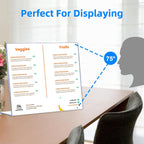 6 Pack L Shape Slanted Back 11x8.5 Plastic Sign Holders con Anti-Slip Pads, Business & Store Acrylic Tabletop Display Stand para Flyers, Menus, Documents, Price, Wedding, Party Decoration