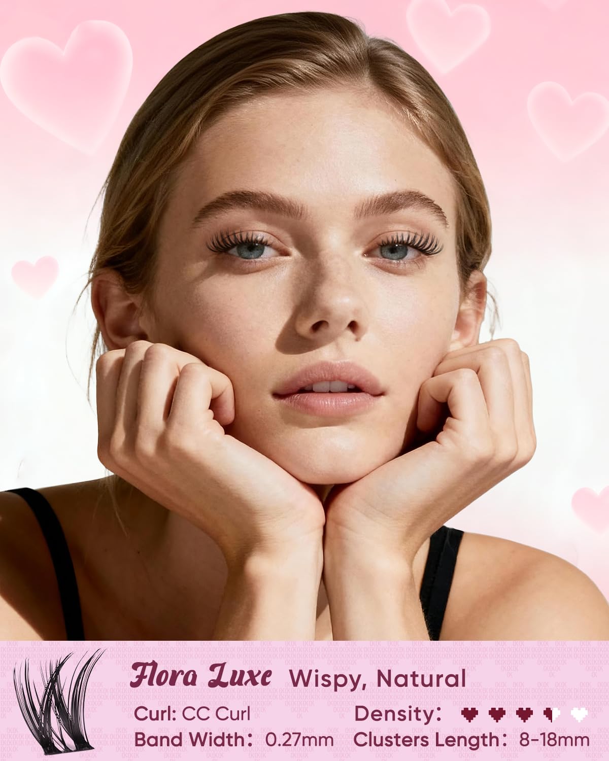 OKAYLOVE Racimos de pestañas naturales, kit de extensiones de pesta...