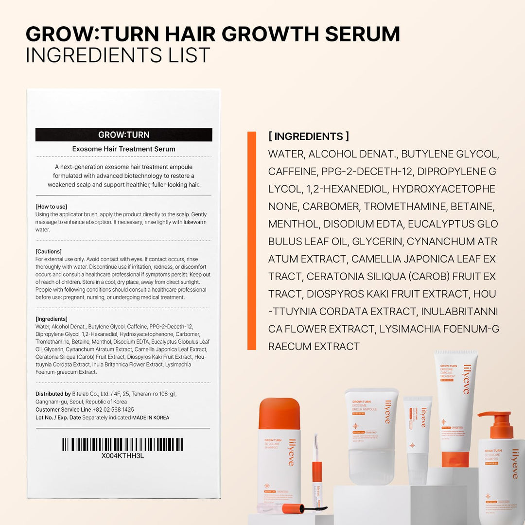 lilyeve GROWTURN Suero de Crecimiento Capilar con Cepillo Integrado...