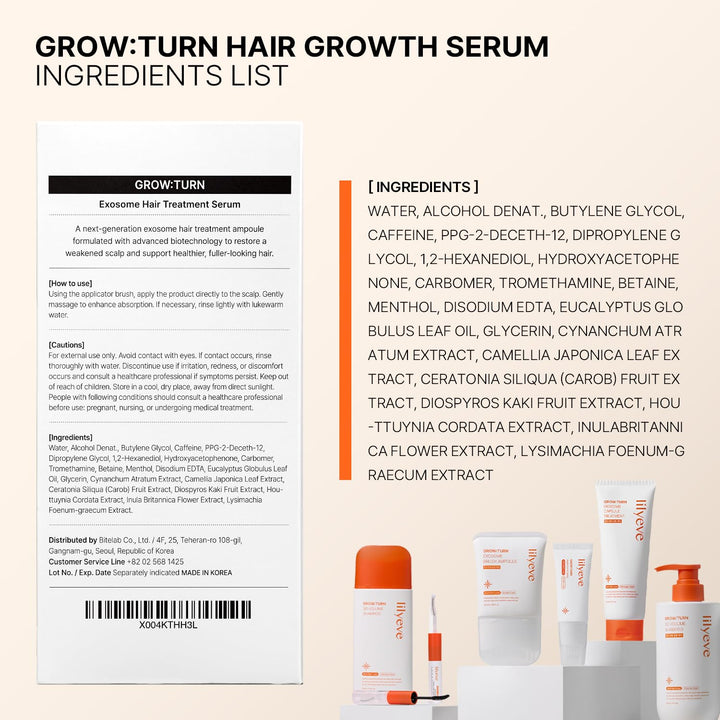 lilyeve GROWTURN Suero de Crecimiento Capilar con Cepillo Integrado...
