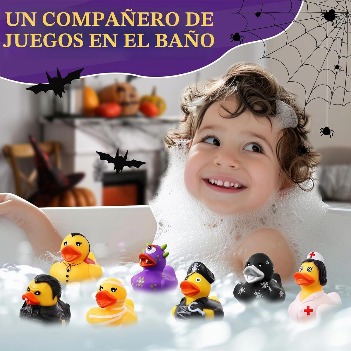 24 patos de goma de Halloween a granel con bolsa para Jeep Ducking Party