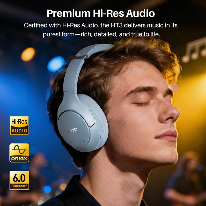 TOZO Auriculares híbridos HT3 con cancelación de ruido, batería de...