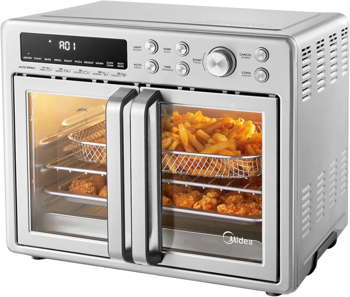 Midea Flexify Classic French Door Tostador Horno Freidora Combo, 26.4 cuartos de galón