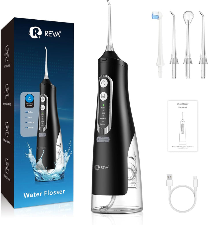 R REVA Irrigador dental inalámbrico para dientes, encías y aparatos...