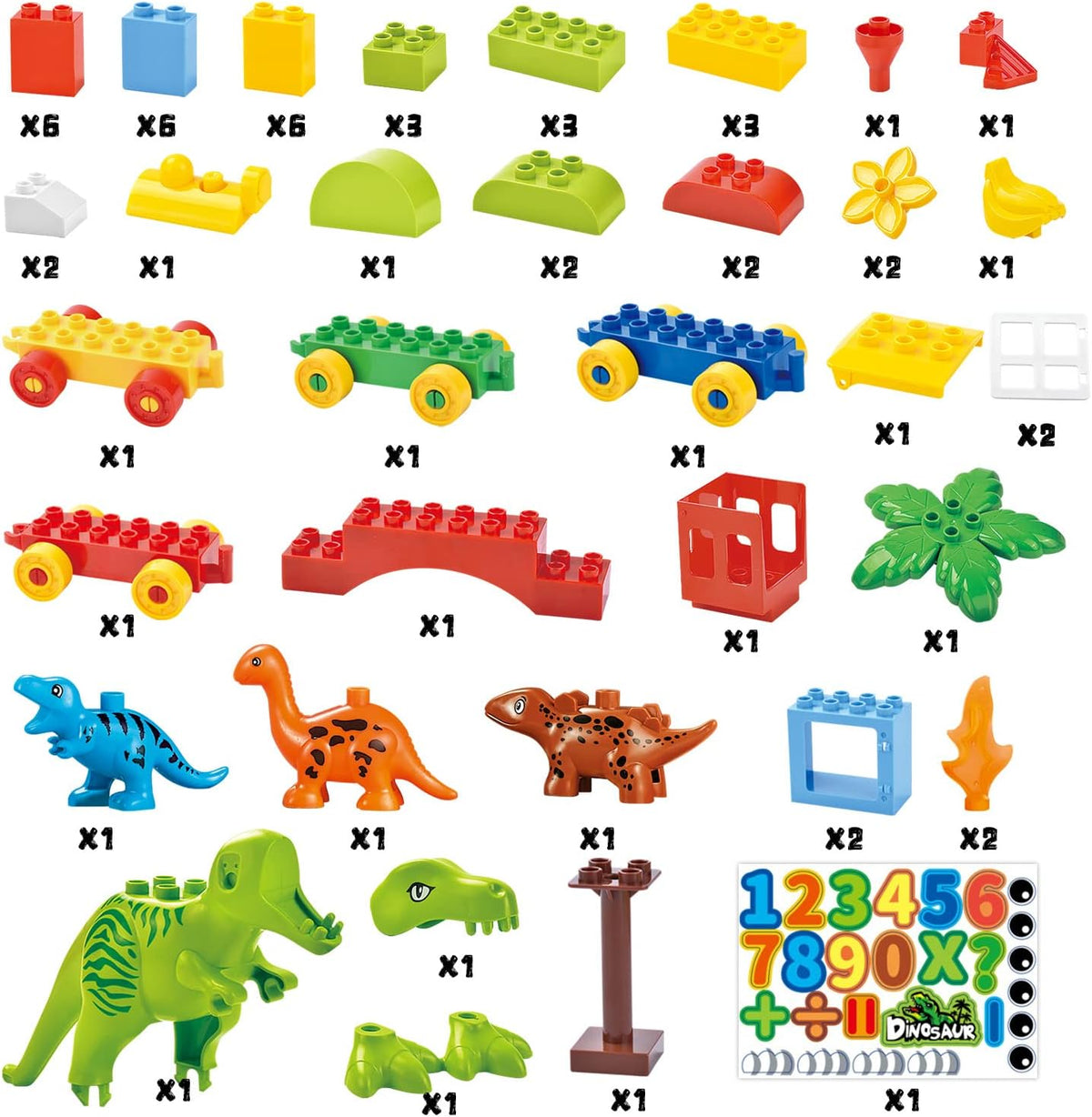 Bloques de construcción de dinosaurios para niños de 3 años en adelante, bloques temáticos jurásicos, juguetes de tr