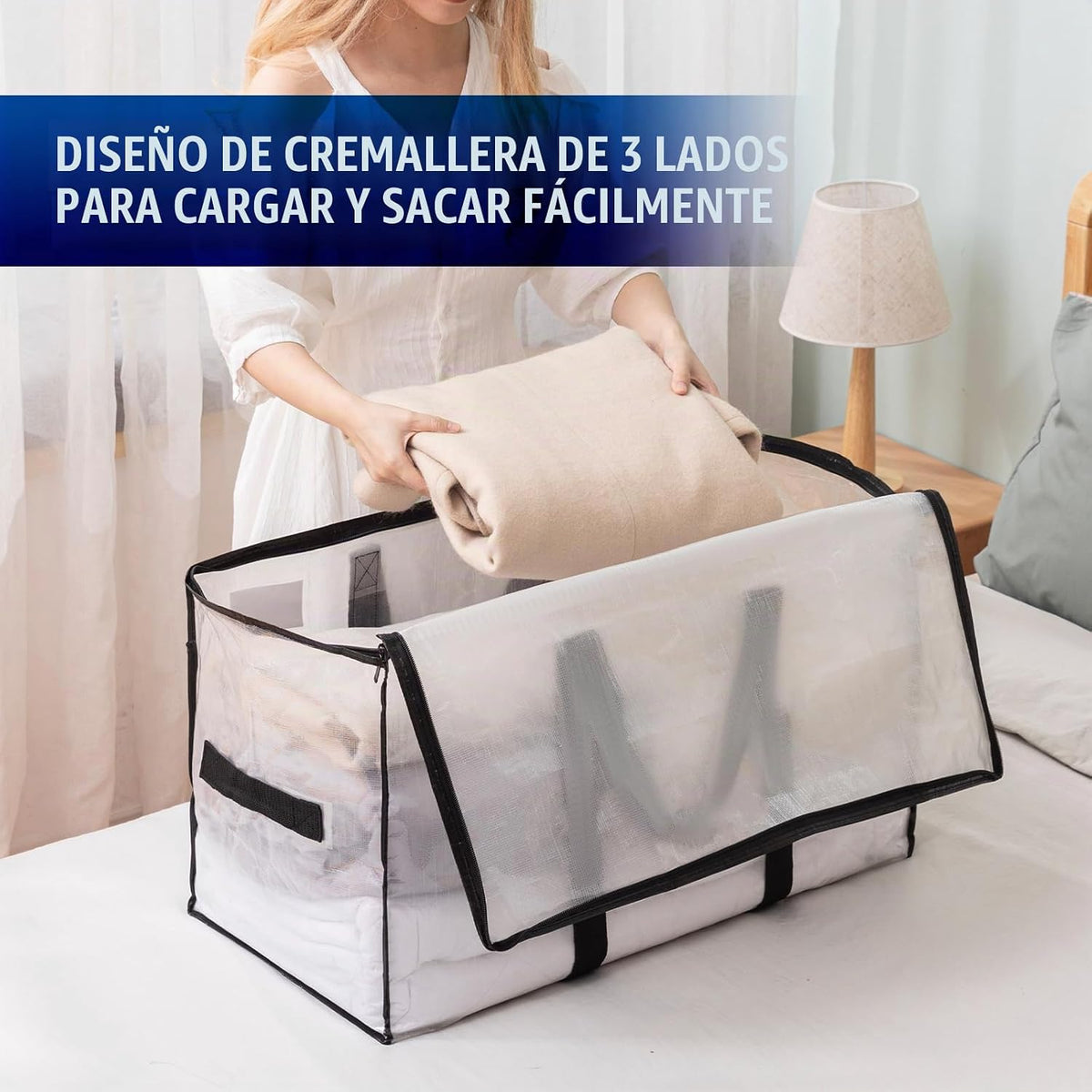TAILI 4 Pack Clear Extra Large Moving Bags,Storage Bag con Visible Window