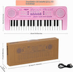 Piano de teclado electrónico de 37 teclas para niños de 3, 4, 5, 6, 7, 8, 9 años