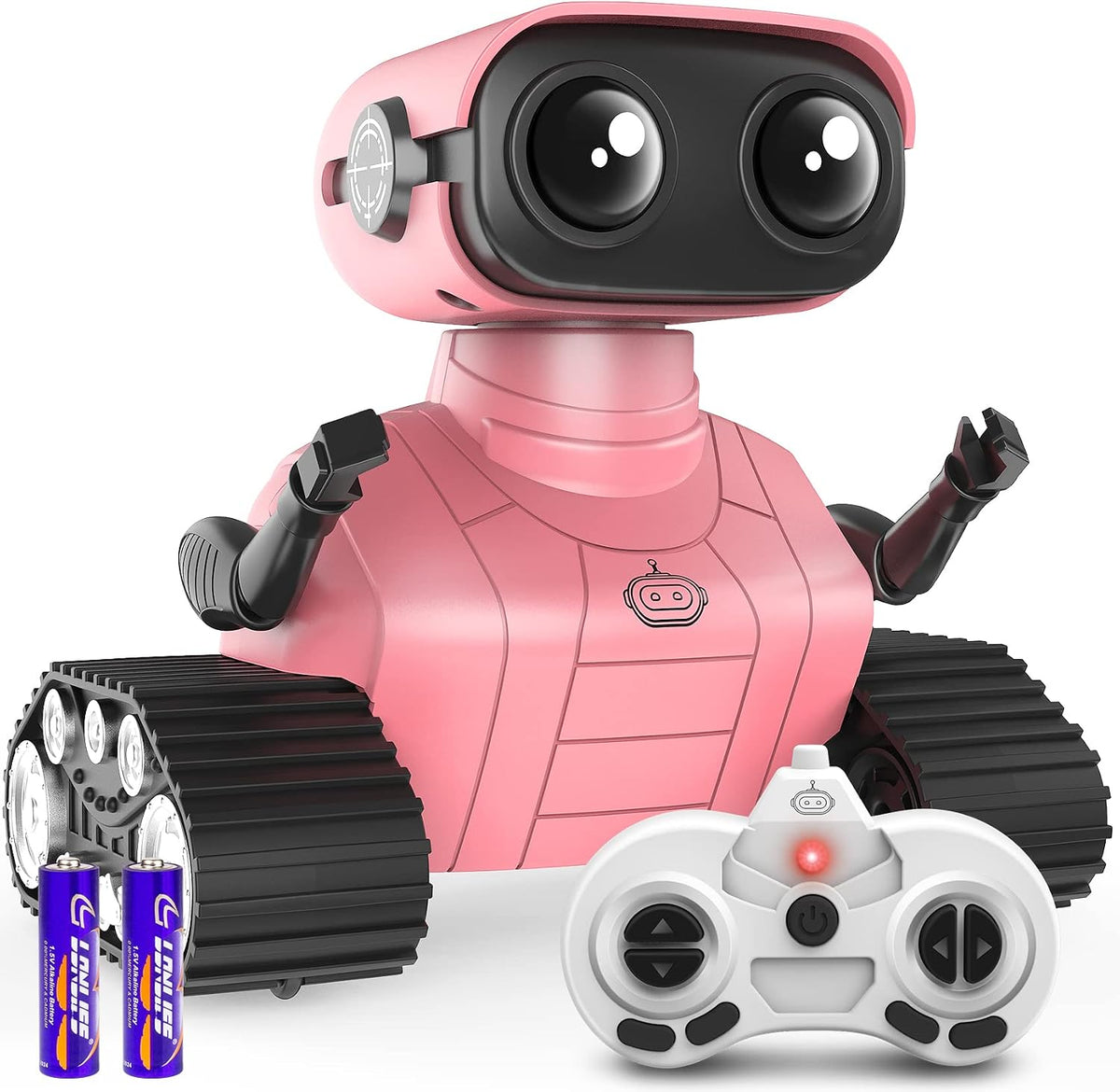 Hamourd Juguetes robot para niñas, robots recargables de control remoto, robot de juguete con demostración automática, cabeza y brazos flexibles, movimientos de baile, música y ojos LED brillantes
