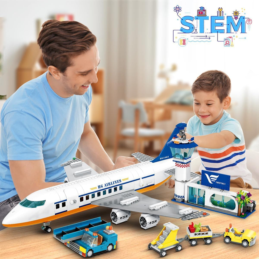 HOGOKIDS Juego de construcción de avión de pasajeros de