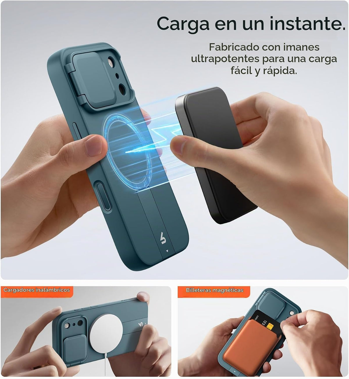SURITCH para iPhone 18 Pro Case para MagSafe, Cobertura de Cámara, Lake Green