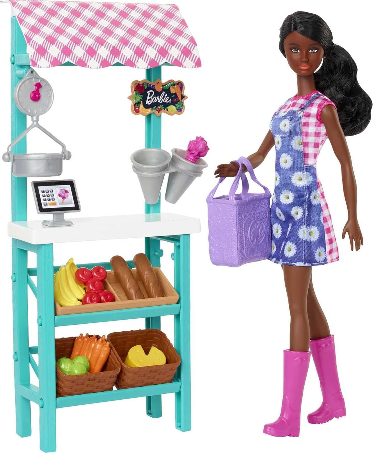 Barbie - Set de juego del mercado de granjeros, muñeca Barbie (more...