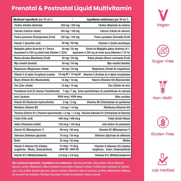 Mother's Promise Multivitamínico prenatal y posnatal para mujer...
