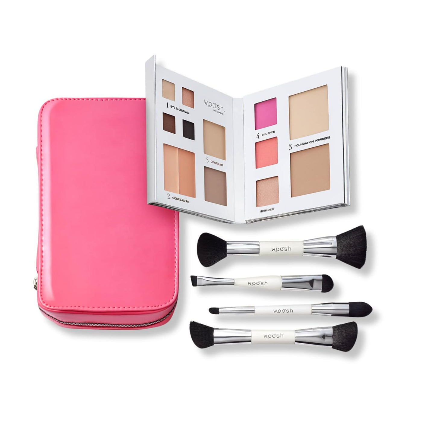 Woosh Beauty, Jetsetter Bundle en #1 Light, cara plegable no recarg...