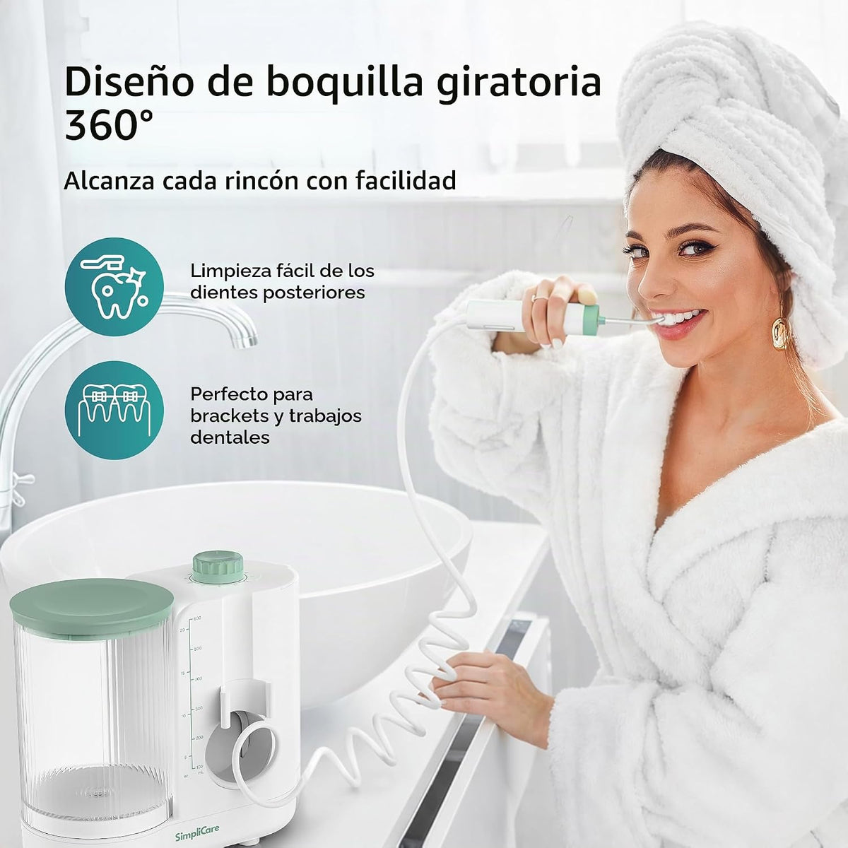 Irrigador dental profesional para encimera, 21-160 PSI, tanque