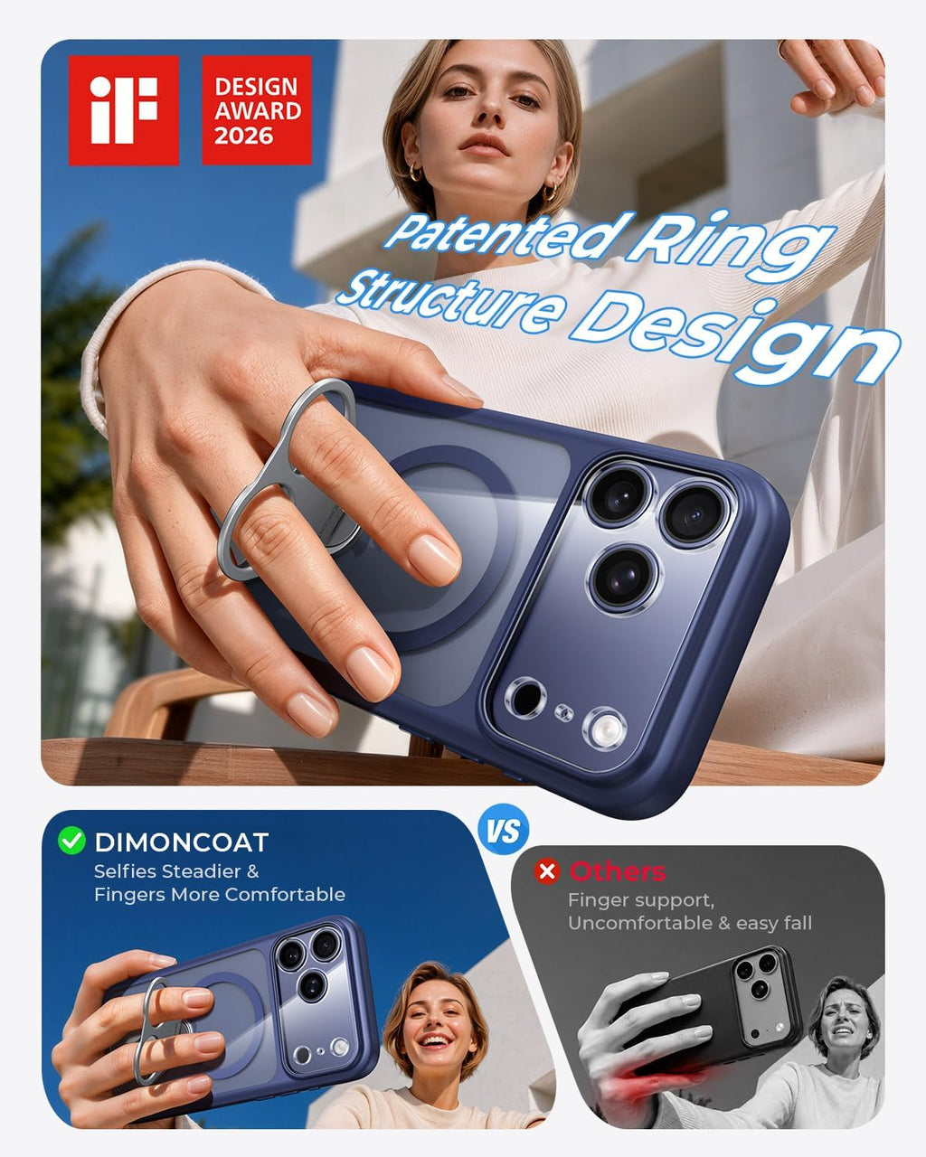 Fuerte magnético y soporte sin costuras de 360° para iPhone 18 Pro Max