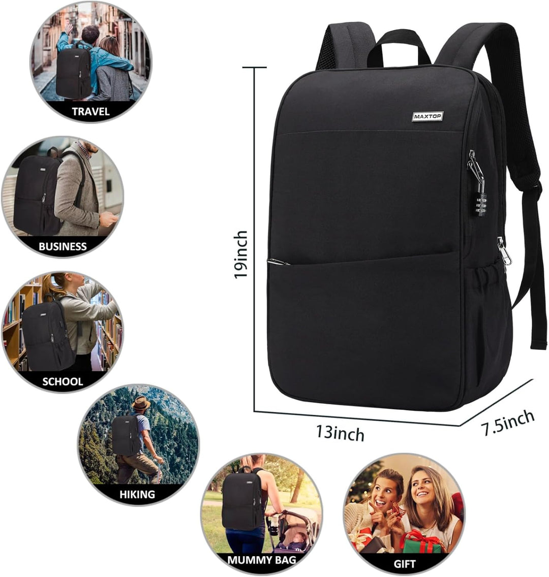 MAXTOP Mochila de viaje para laptop con puerto de carga USB antirro...