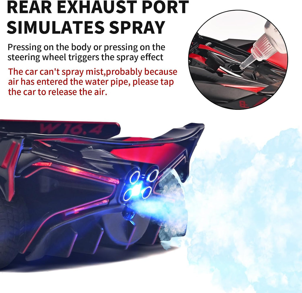 1/24 Coches de juguete fundidos a presión con spray compatibles con Bugatti Bolide