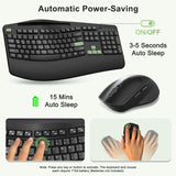 Combo de teclado y mouse inalámbricos, teclas onduladas de tamaño c...