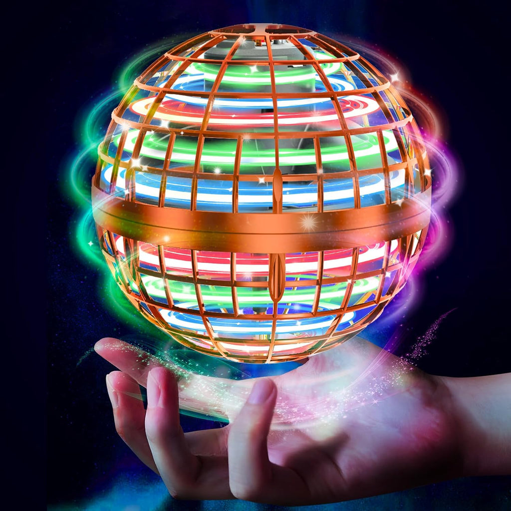 Bola de orbe voladora 2026 Juguetes Soaring Hover Boomerang Spinner controlado a mano, mini dron cósmico globo giratorio para niños, juguete para mosca al aire libre, regalo de cumpleaños